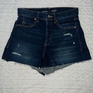 Dark Blue Jean shorts, Old Navy brand. Size 4, very minimal distressing
